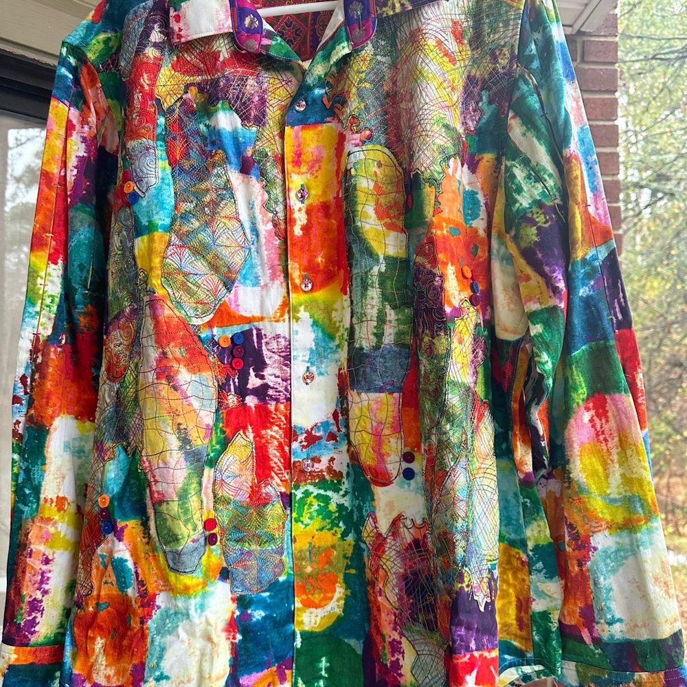 Classic Multicolor Abstract Casual Button Down Shirt